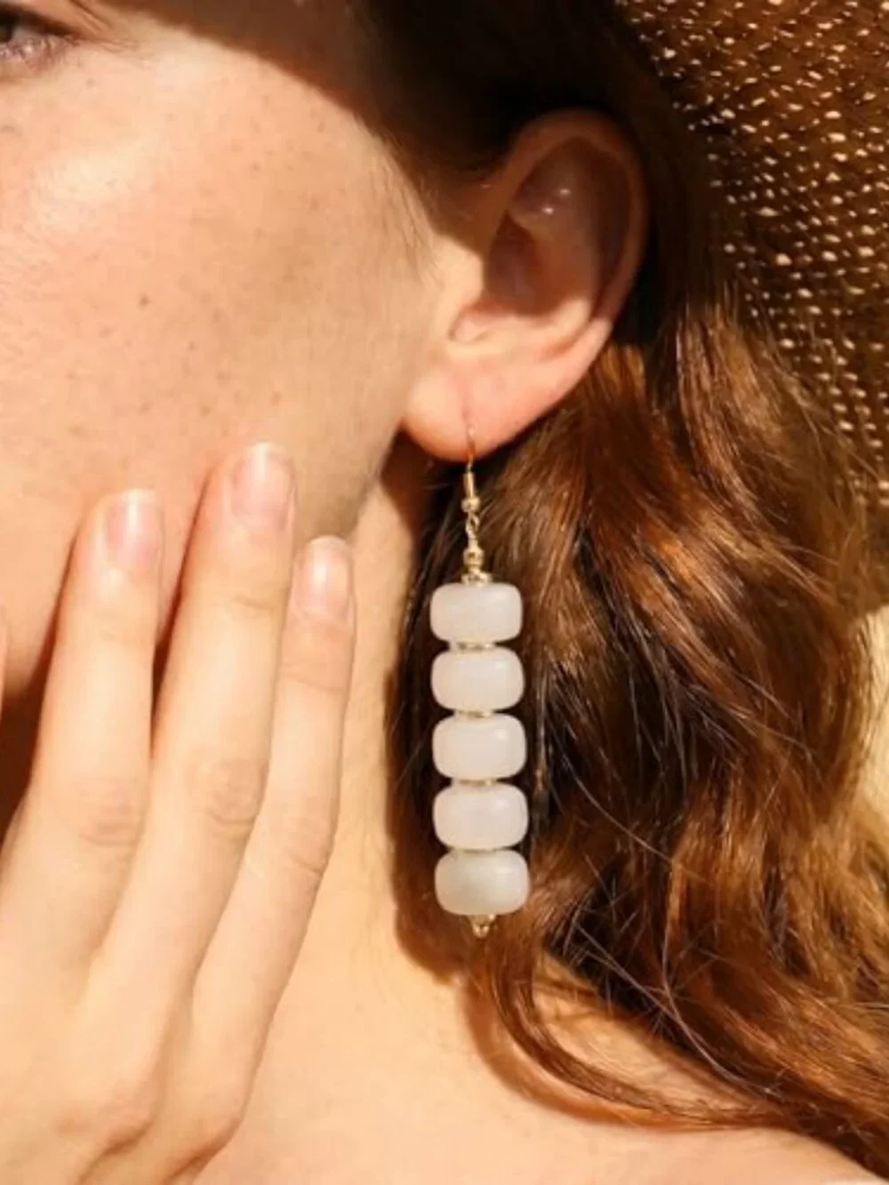 Chunky Statement Large Resin Beaded Dangle Earrings Women Trendy